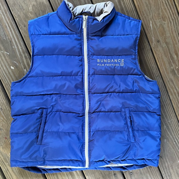 Sundance Film Festival 11. Blue Kenneth Cole XL Puffer Vest Jacket. 60% Down NEW - Picture 1 of 7